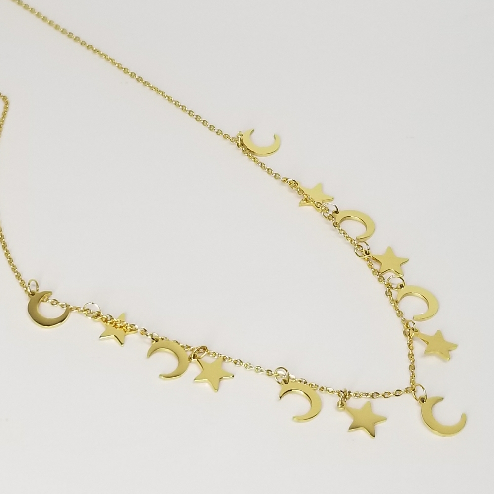 NEW 18K Gold Stainless Steel Choker Necklace - Picture 7 of 8